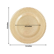 8 pcs 12" Round Gold Rim Glass Charger Plates