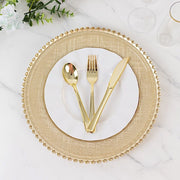 8 pcs 12" Round Gold Rim Glass Charger Plates