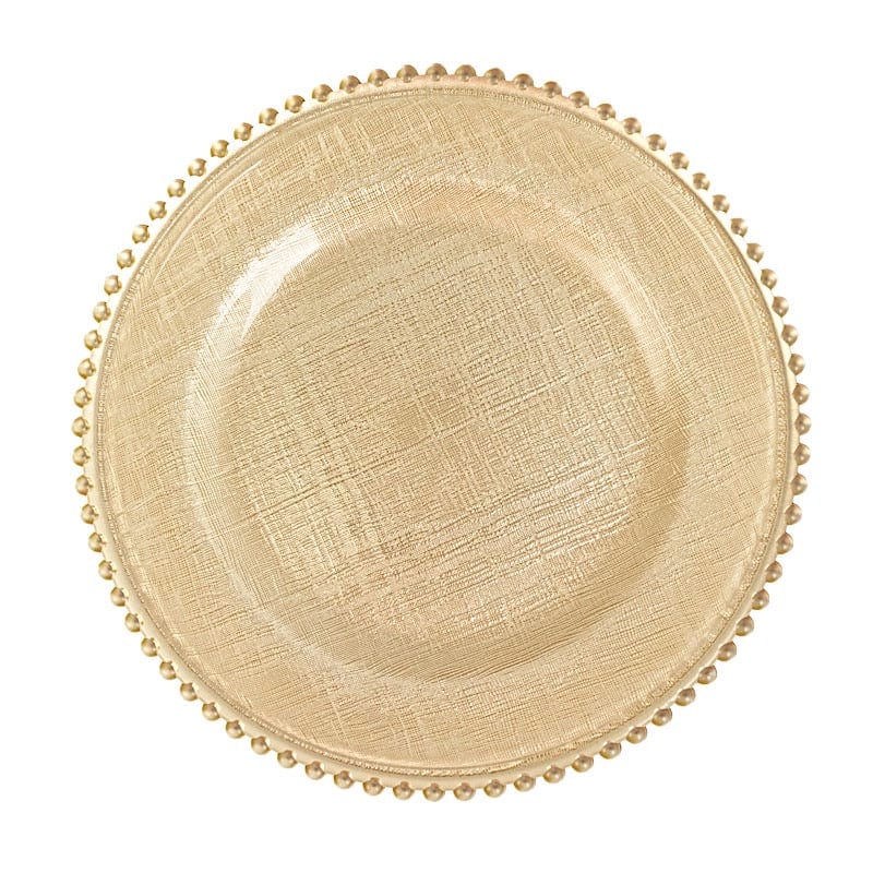 8 pcs 12" Round Gold Rim Glass Charger Plates CHRG_4239_MGD