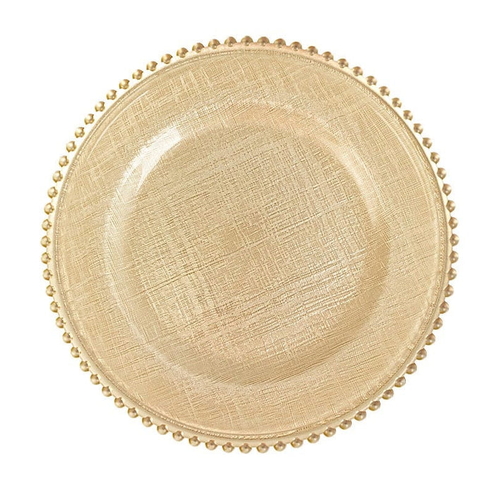 8 pcs 12" Round Gold Rim Glass Charger Plates CHRG_4239_MGD