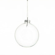 8 pcs 3" wide Glass Hanging Ornament Balls with Removable Silver Caps - Clear GLAS_HANG_BALL_3_CLR