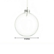 8 pcs 3" wide Glass Hanging Ornament Balls with Removable Silver Caps - Clear GLAS_HANG_BALL_3_CLR