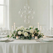 8 pcs 3" wide Glass Hanging Ornament Balls with Removable Silver Caps - Clear GLAS_HANG_BALL_3_CLR