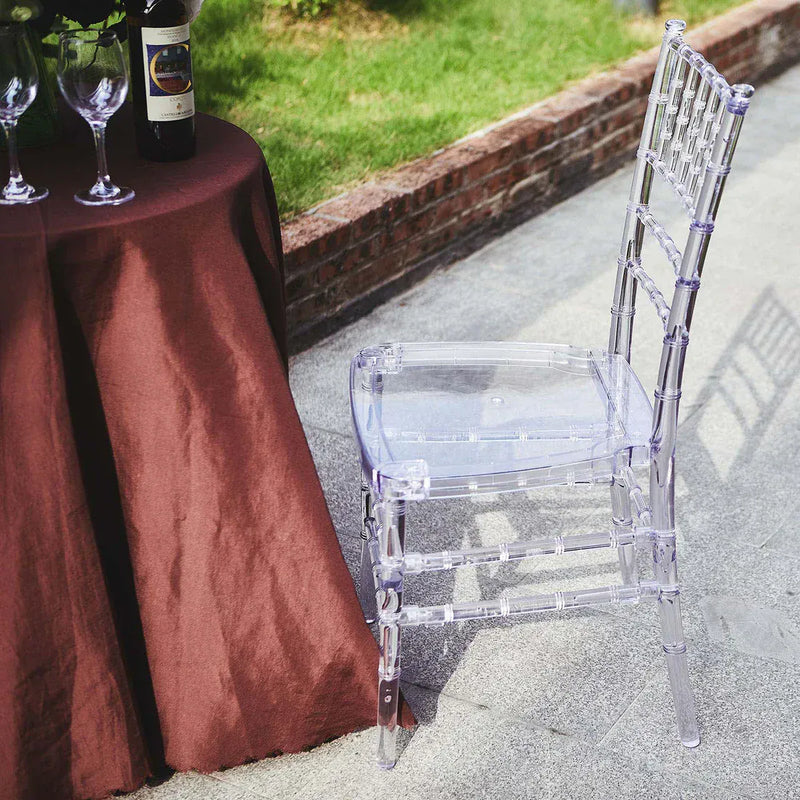 8 pcs 36" tall Transparent Acrylic Dining Chairs - Clear FURN_CHIV02_CLR_PK8