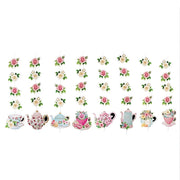 8 pcs 40" Double Sided Floral Tea Paper Hanging Garlands - Assorted PAP_GRLD_012_TEA