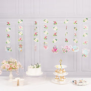 8 pcs 40" Double Sided Floral Tea Paper Hanging Garlands - Assorted PAP_GRLD_012_TEA