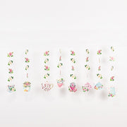 8 pcs 40" Double Sided Floral Tea Paper Hanging Garlands - Assorted PAP_GRLD_012_TEA