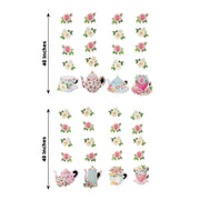 8 pcs 40" Double Sided Floral Tea Paper Hanging Garlands - Assorted PAP_GRLD_012_TEA