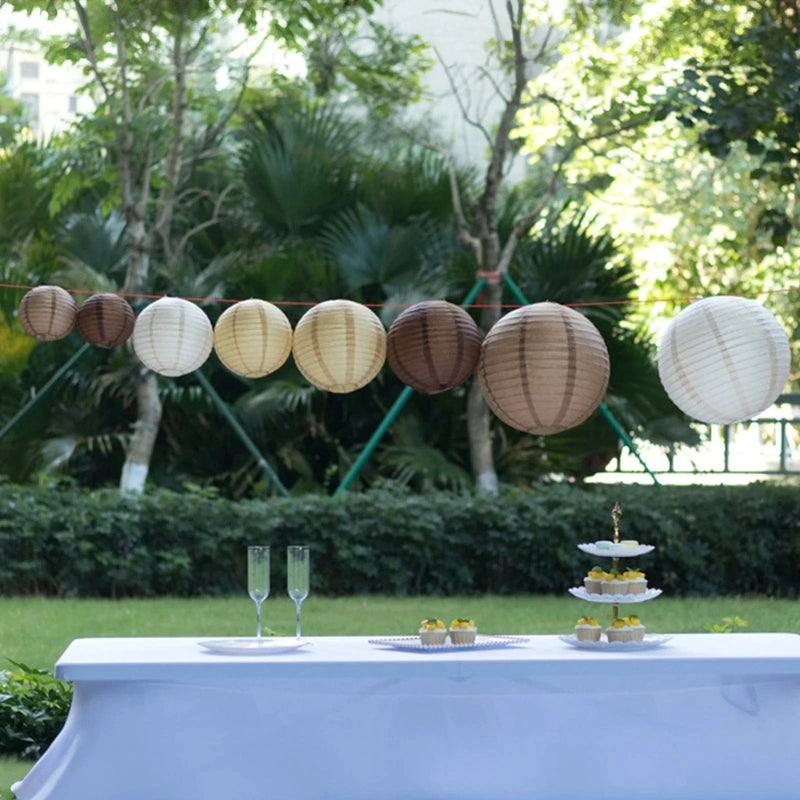 8 pcs Assorted Size 6 in 8 in 10 in 14 in Large Hanging Paper Lanterns