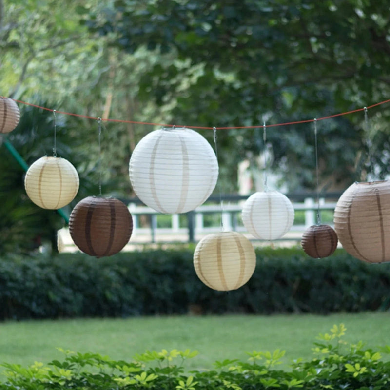 8 pcs Assorted Size 6 in 8 in 10 in 14 in Large Hanging Paper Lanterns