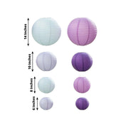 8 pcs Assorted Size 6 in 8 in 10 in 14 in Large Hanging Paper Lanterns