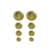 8 pcs Assorted Size 6 in 8 in 10 in 14 in Large Hanging Paper Lanterns LANT_001_614_GOLD