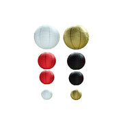 8 pcs Assorted Size 6 in 8 in 10 in 14 in Large Hanging Paper Lanterns LANT_001_614_MIX_REDGD