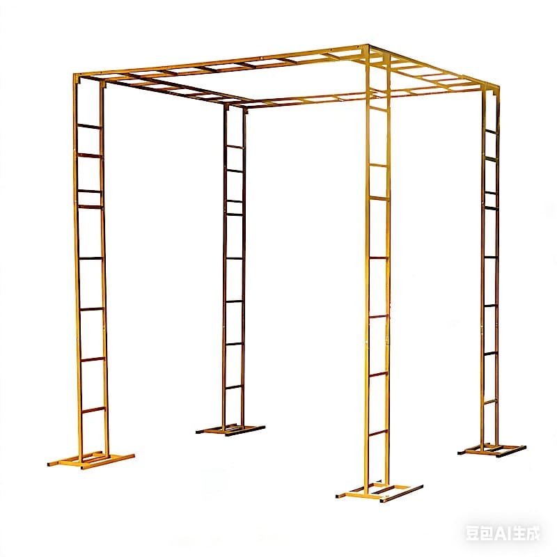 8ft x 10ft Heavy-Duty 4-Post Ladder-Style Rectangular Metal Event Arch - Gold BKDP_STND_LADER_8X10_GOLD