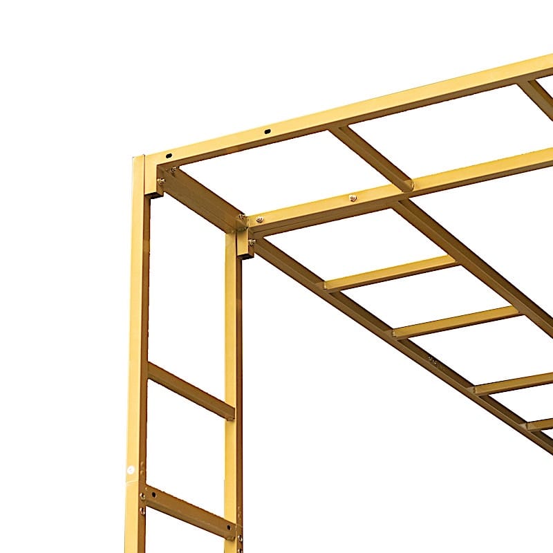 8ft x 10ft Heavy-Duty 4-Post Ladder-Style Rectangular Metal Event Arch - Gold BKDP_STND_LADER_8X10_GOLD