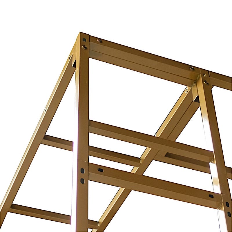 8ft x 10ft Heavy-Duty 4-Post Ladder-Style Rectangular Metal Event Arch - Gold BKDP_STND_LADER_8X10_GOLD