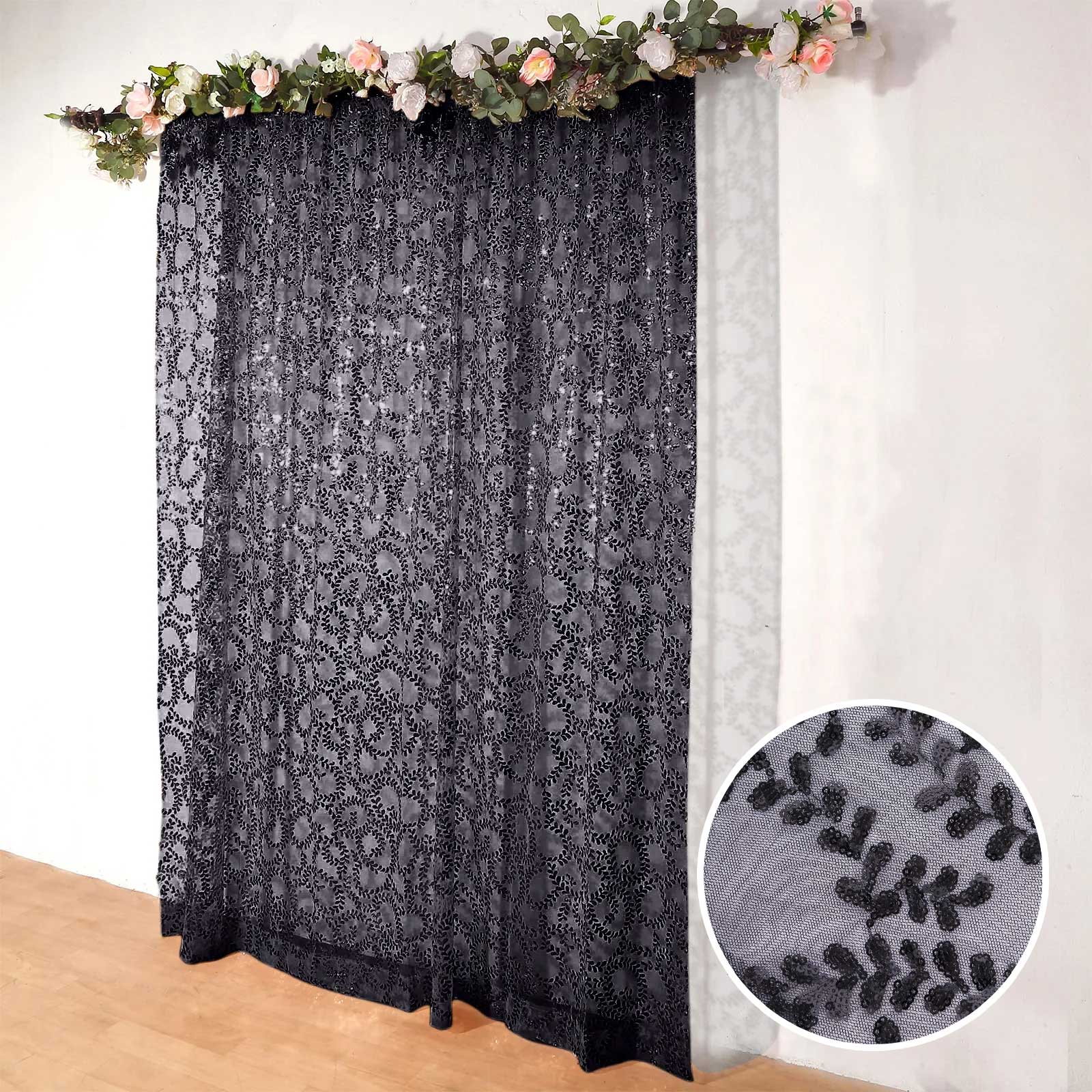 8ft x 8ft Embroider Sequin Backdrop Curtain