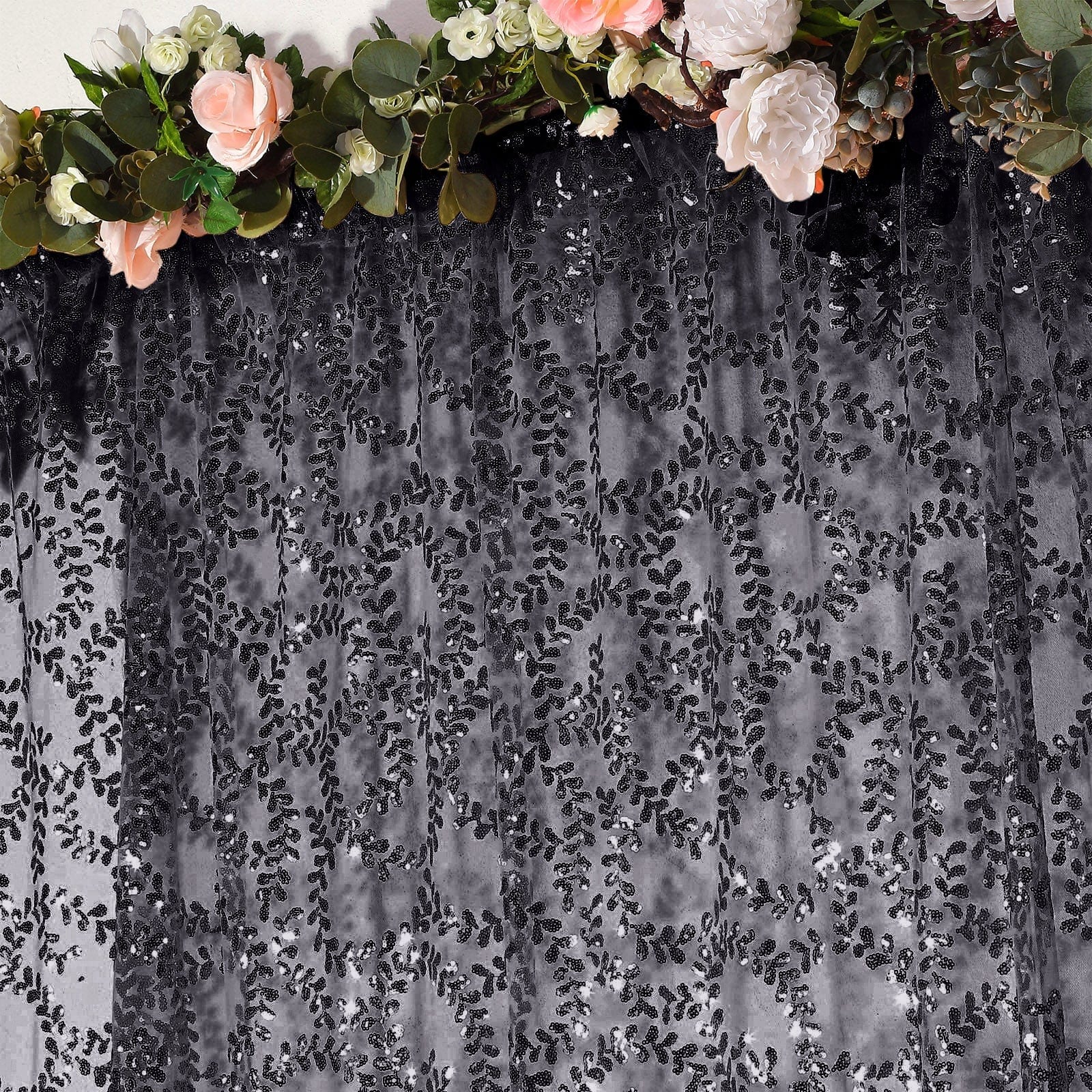 8ft x 8ft Embroider Sequin Backdrop Curtain