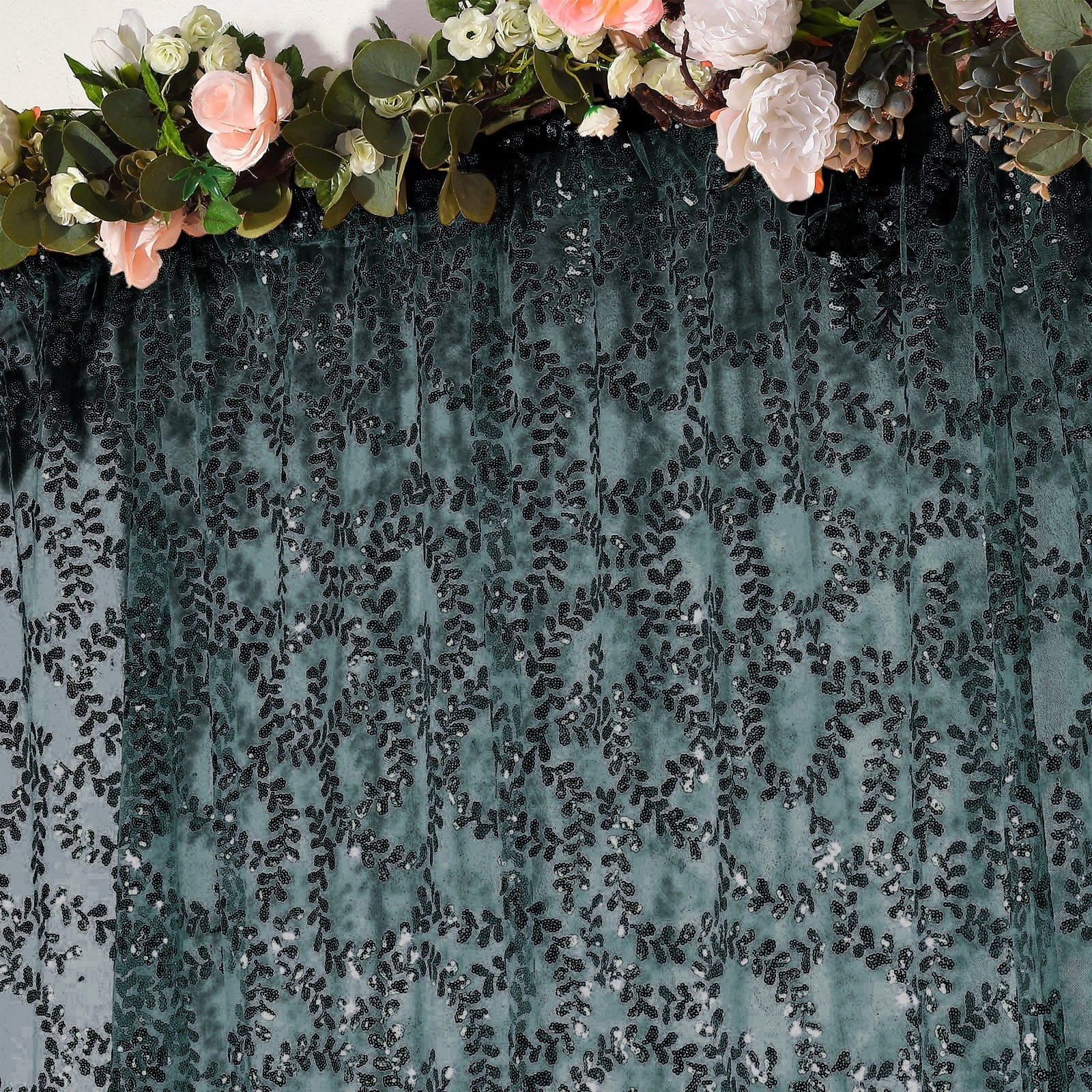 8ft x 8ft Embroider Sequin Backdrop Curtain