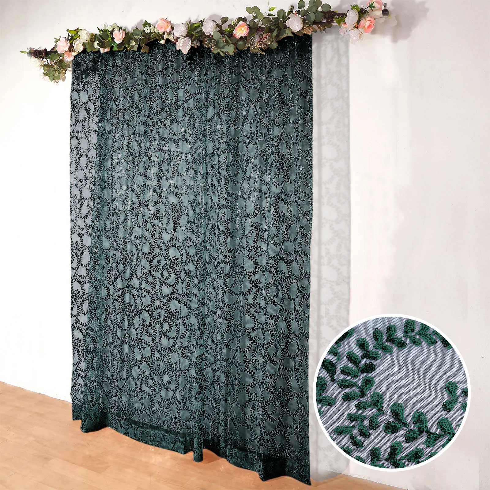 8ft x 8ft Embroider Sequin Backdrop Curtain