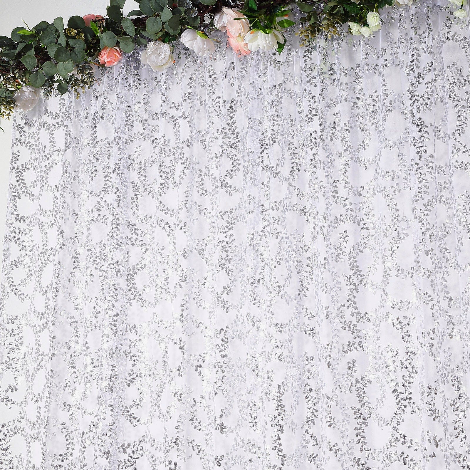 8ft x 8ft Embroider Sequin Backdrop Curtain