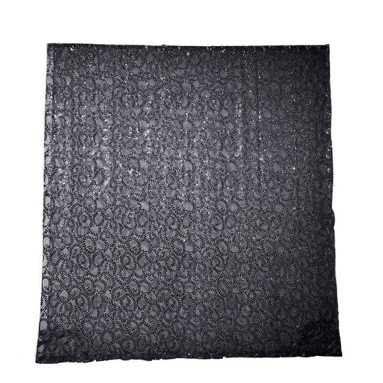 8ft x 8ft Embroider Sequin Backdrop Curtain BKDP_02_FLOR_8X8_BLK