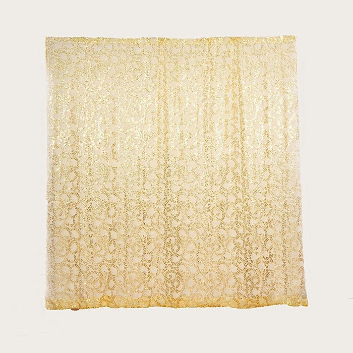 8ft x 8ft Embroider Sequin Backdrop Curtain BKDP_02_FLOR_8X8_GOLD