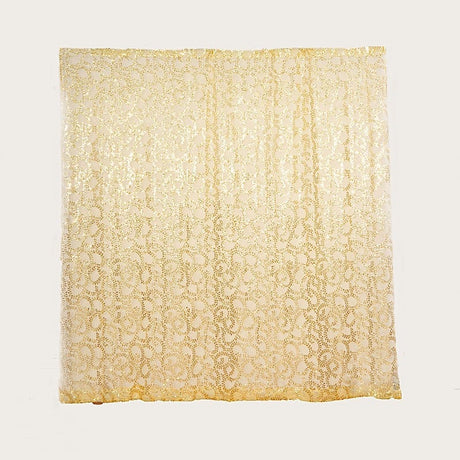 8ft x 8ft Embroider Sequin Backdrop Curtain BKDP_02_FLOR_8X8_GOLD