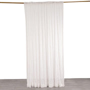 8ft x 8ft Fringe Shag Polyester Photo Backdrop Curtain BKDP_STR02_8X8_WHT