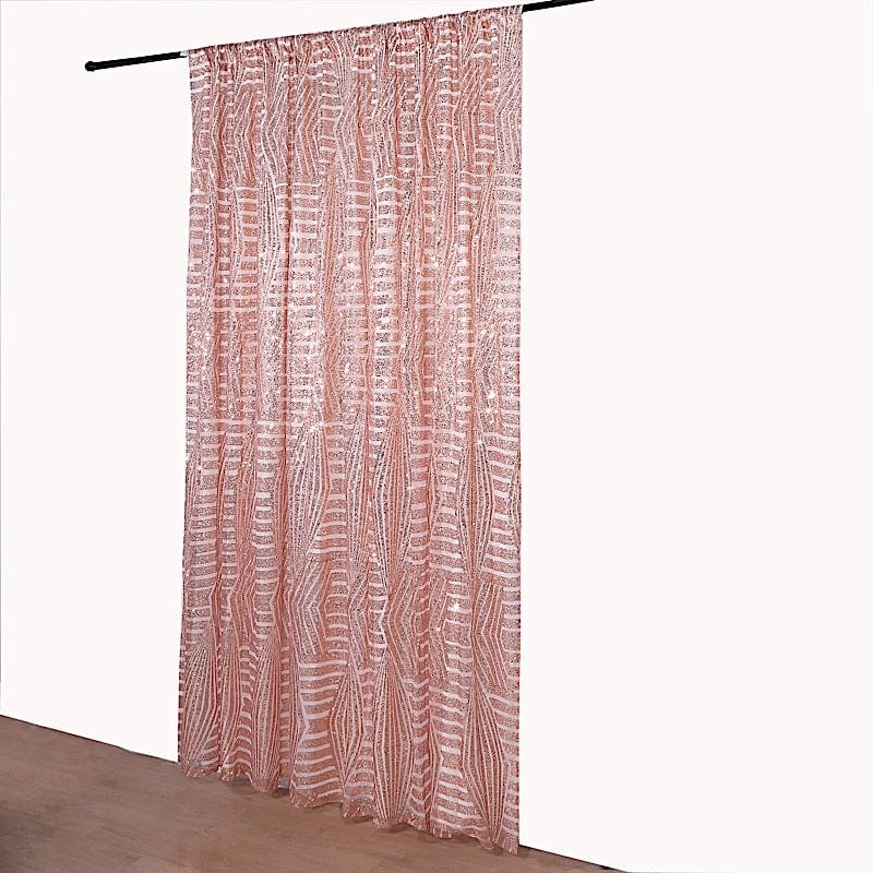 8ft x 8ft Geometric Sequin Photo Backdrop Curtain Drape Panel