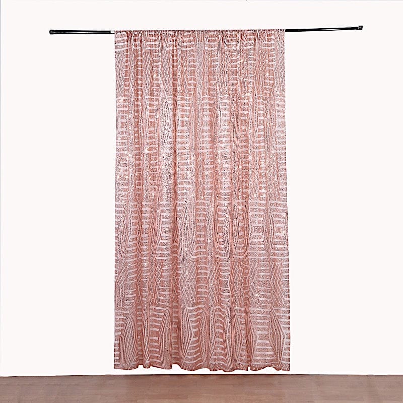 8ft x 8ft Geometric Sequin Photo Backdrop Curtain Drape Panel