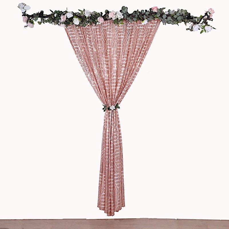 8ft x 8ft Geometric Sequin Photo Backdrop Curtain Drape Panel