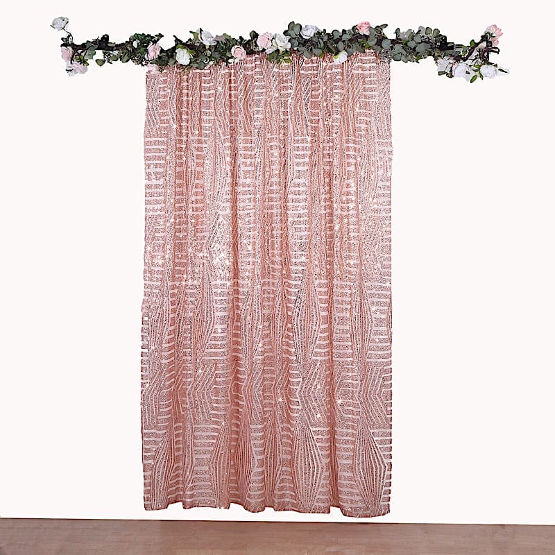 8ft x 8ft Geometric Sequin Photo Backdrop Curtain Drape Panel