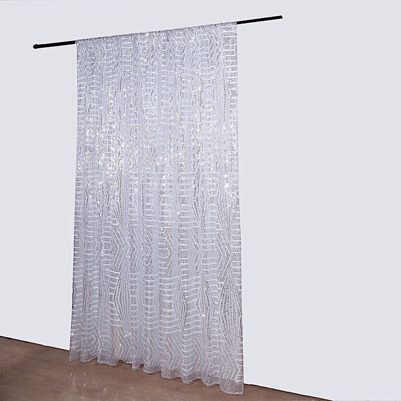 8ft x 8ft Geometric Sequin Photo Backdrop Curtain Drape Panel