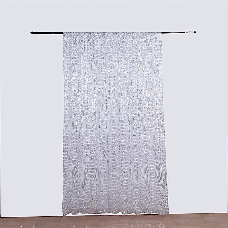 8ft x 8ft Geometric Sequin Photo Backdrop Curtain Drape Panel