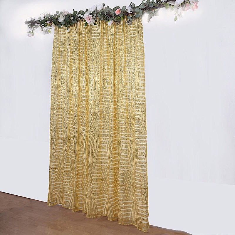 8ft x 8ft Geometric Sequin Photo Backdrop Curtain Drape Panel