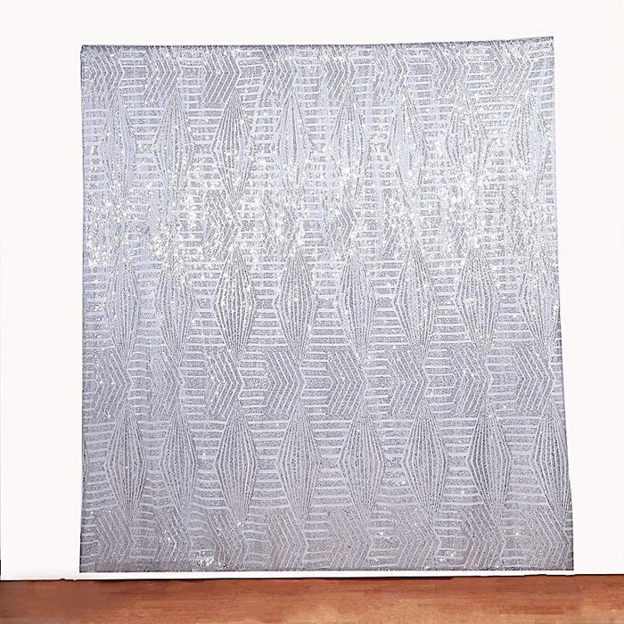 8ft x 8ft Geometric Sequin Photo Backdrop Curtain Drape Panel