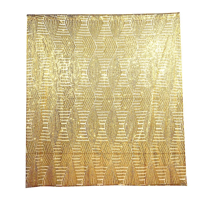 8ft x 8ft Geometric Sequin Photo Backdrop Curtain Drape Panel BKDP_02G_8X8_GOLD