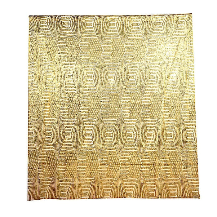 8ft x 8ft Geometric Sequin Photo Backdrop Curtain Drape Panel BKDP_02G_8X8_GOLD