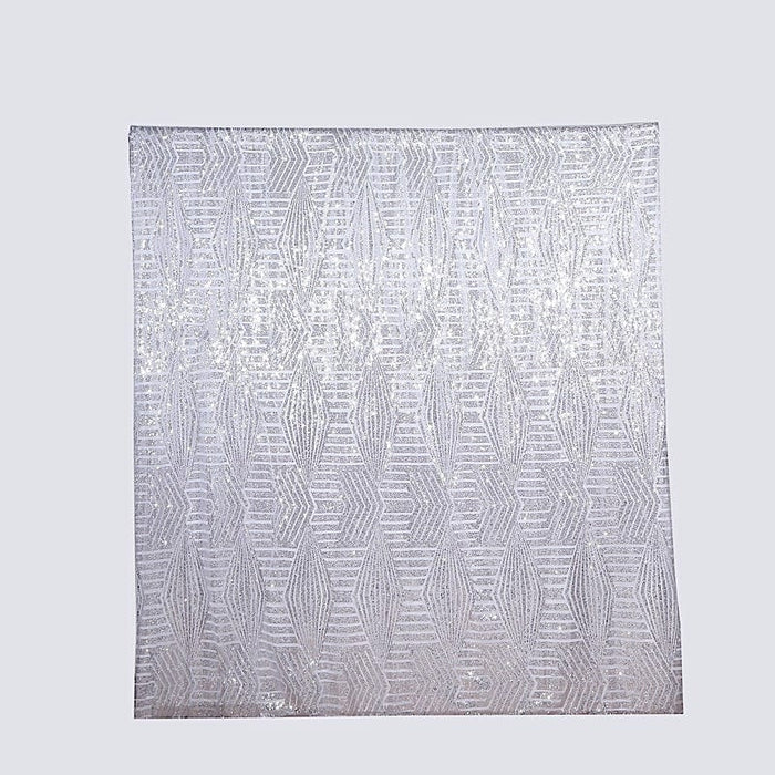 8ft x 8ft Geometric Sequin Photo Backdrop Curtain Drape Panel BKDP_02G_8X8_SILV