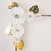 9 3D Rose Paper Flowers with Gold Monstera Leaves
