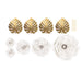 9 3D Rose Paper Flowers with Gold Monstera Leaves PAP_FLO_RS01_WHT