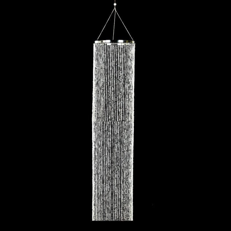 9 ft Hanging Beaded Crystal Column Chandelier - Clear CHDLR_HANG02_9FT_CLR