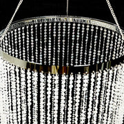 9 ft Hanging Beaded Crystal Column Chandelier - Clear CHDLR_HANG02_9FT_CLR