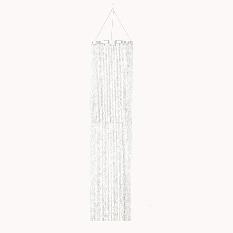 9 ft Hanging Beaded Crystal Column Chandelier - Clear CHDLR_HANG02_9FT_CLR