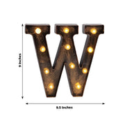 9" Lighted Plastic Marquee Antique Black Light Up Letter