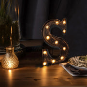 9" Lighted Plastic Marquee Antique Black Light Up Letter
