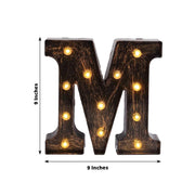 9" Lighted Plastic Marquee Antique Black Light Up Letter