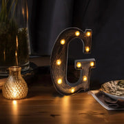 9" Lighted Plastic Marquee Antique Black Light Up Letter
