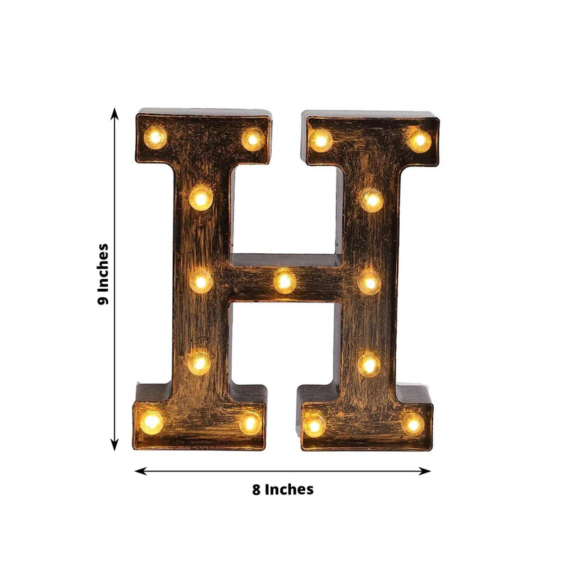 9" Lighted Plastic Marquee Antique Black Light Up Letter